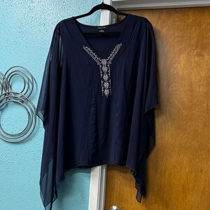 Adele & May Midnight Blue Embroidered Blouse